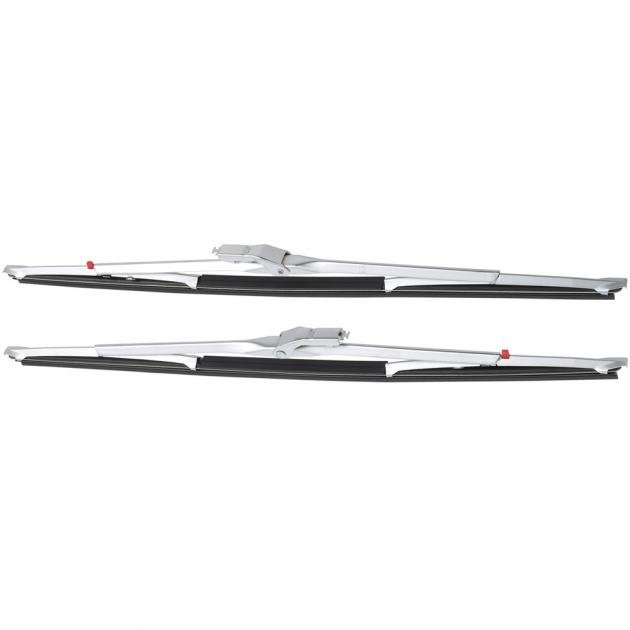 1960-76 Anco Windshield Wiper Blade Set, Long Frame, Red Button
