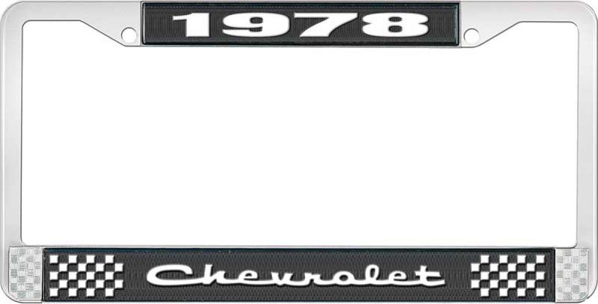 OER 1978 Chevrolet Style # 2 Black and Chrome License Plate Frame with ...
