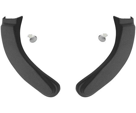 1966-72 Chevelle, Malibu, El Camino, Bench Seat Hinge Bracket Covers, Black, Paint to Match, LH & RH, Pair