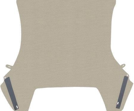 1966-67 Chevelle, GTO, Cutlass, Convertible Top Only, Plastic Window, Superior Pinpoint Vinyl, Beige/Black