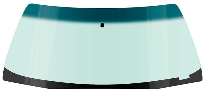 1973-77 Chevelle, Malibu, Century, Regal, LeMans, Front Windshield Glass, w/o Antenna, 4 Door Sedan, Hardtop & Station Wagon, Light Green Tint, with Blue/Green Upper Shaded Band