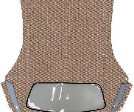 1964-65 Chevelle, GTO, Cutlass, Convertible Top Only, Plastic Window, Stayfast Canvas Cloth, Beige/Black