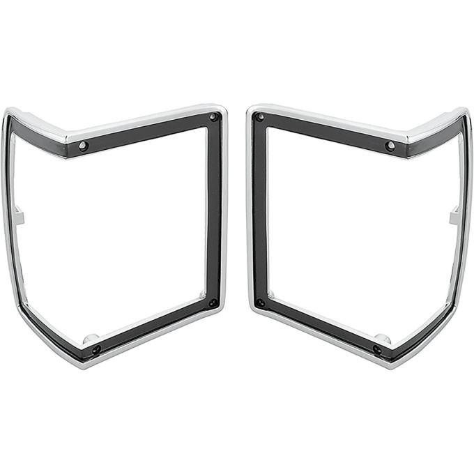 1972 El Camino, Sprint and Chevelle Station Wagon Models, Park Lamp Bezels, LH and RH, Chrome
