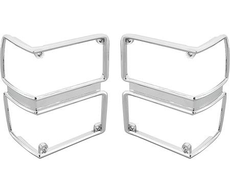 1971 El Camino, Sprint and Chevelle Station Wagon Models, Park Lamp Bezels, LH and RH, Chrome