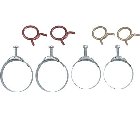 OER 1958-68 Radiator And Heater Hose Clamp Set, Includes 5/8", 3/4" Corbin Clamps, 2-1/16", 2-1/4" Tower Clamps, 8-Piece Set *R085677