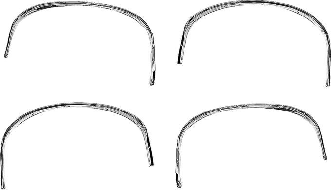 1970-72 Oldsmobile Cutlass, 442, F85, Wheel Opening Molding Set, Front & Rear, LH & RH Sides, 4 Piece Set