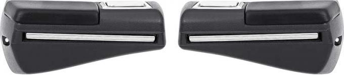 OER 1968-72 Nova, Chevelle, Skylark, GTO, Rear Armrest Assemblies, with Trim Moldings, Black K99700