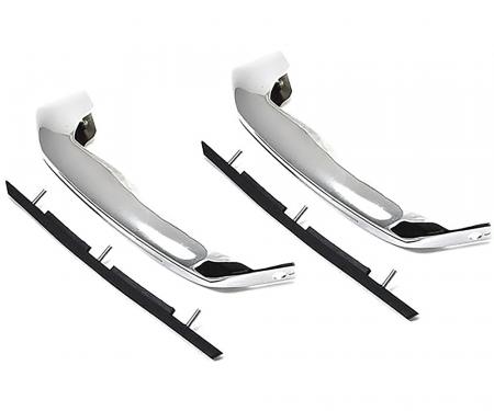 OER 1970 Chevrolet Chevelle, Malibu, Chrome Front Bumper Guards, Impact Strips BP8503C