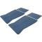 1973-87 GM, Rubber Floor Mat Set, With GM Logo, Factory Style, Set of 4, Dark Blue