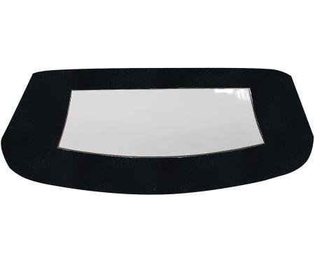 1968-72 Chevelle, GTO, Cutlass, Convertible Top Plastic Window w/o Valance, Stayfast Canvas Cloth, Black/Black