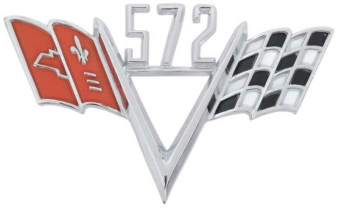 OER 572 Crossed Flags, Front Fender Emblem, Each FE572