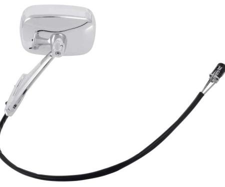 1969 Firebird, 1969-70 Tempest, Lemans, GTO, Outer Door Mirror, With Remote, LH Driver Side