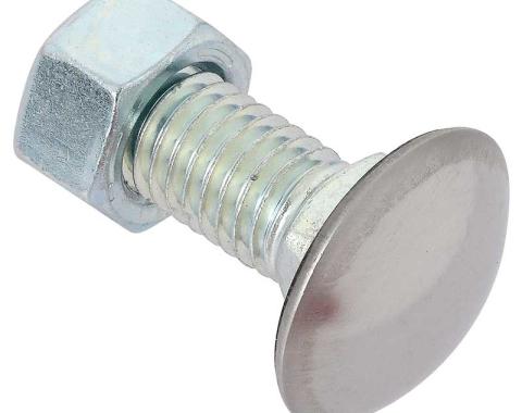 1938-91 GM, 1948-79 Ford, Bumper Bolt & Nut, Stainless Steel Capped, 1/2"-13 x 1-1/2", Low Dome, Various Models, Each
