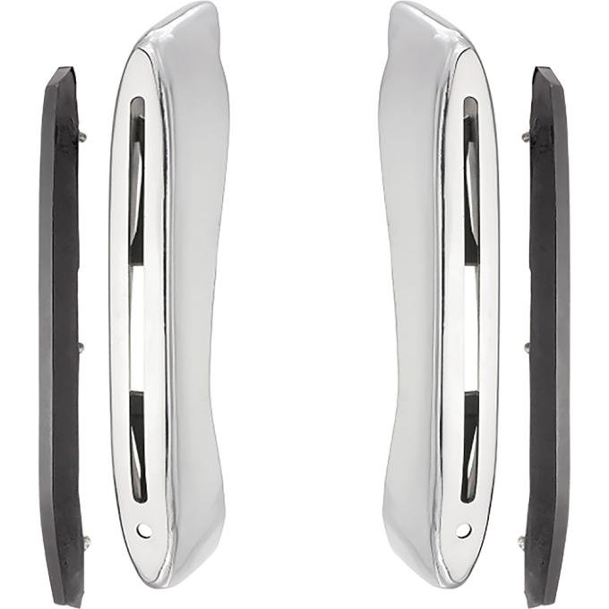 OER 1971-72 Chevelle, Rear Bumper Guards, Chrome with Inserts, All Models Except Station Wagon, LH & RH, Pair, 3992601P