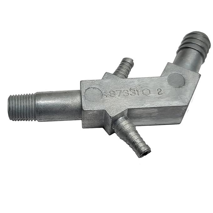 1972-74 Firebird, Trans Am, Aluminum Carburetor Fitting, with 2 Angled Fittings