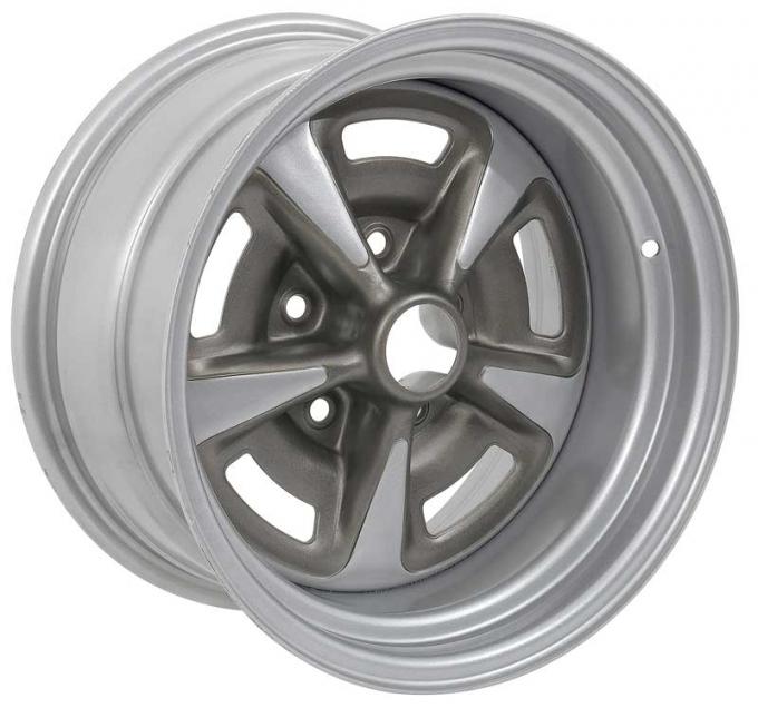 OER 1967-81 Pontiac, Rally II Wheel, 15" x 8" with 4" Backspacing, 5 x 4-3/4" Lug Pattern, Silver/Gray Finish, Each WV415