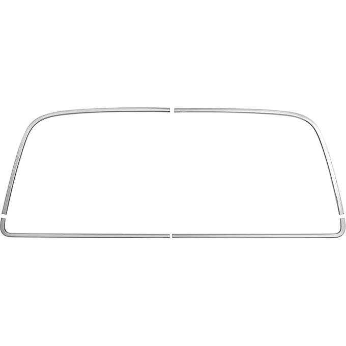 1968-72 Chevelle, 1969-70 Grand Prix, 1970-72 Monte Carlo, Rear Window Molding Set, Polished Stainless Steel, 4 Piece
