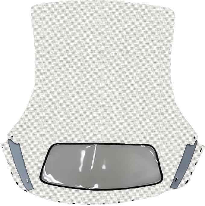 1964-65 Chevelle, GTO, Cutlass, Convertible Top Only, Plastic Window, Superior Pinpoint Vinyl, White/Black