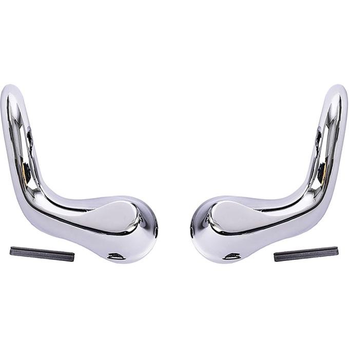 1966-67 Chevelle, Malibu, GTO, Tempest, LeMans, Skylark, Cutlass, 442, F85, Vent Window Handles, 2-Door Hardtop and Convertible Models, Chrome, LH and RH