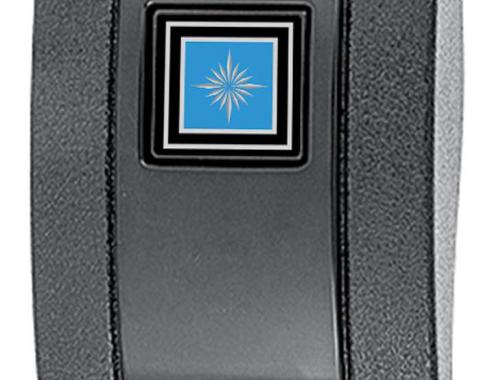 OER 1968-72, Seat Belt Buckle Cover, Standard Interior, with Silver/Blue Starburst Emblem 154663BL