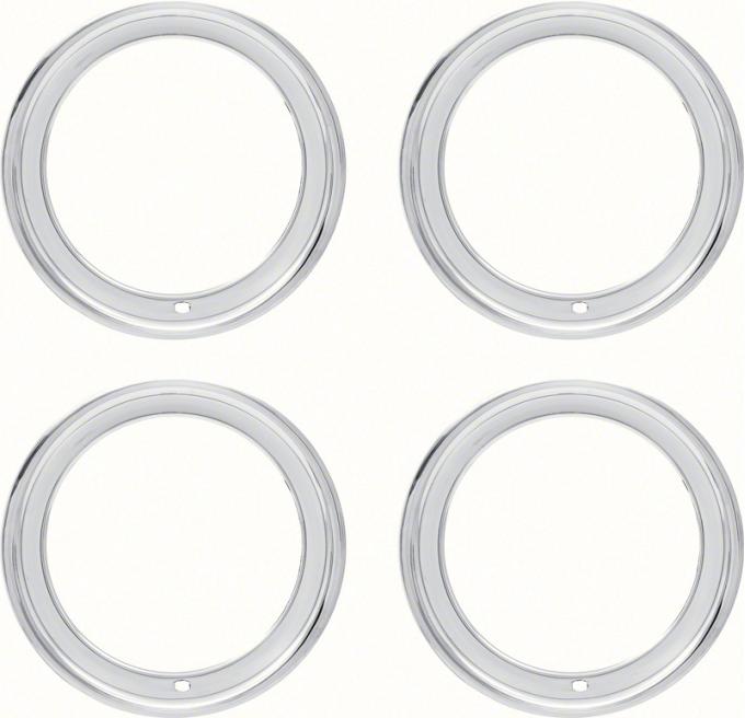 OER 15" Stainless Steel 3" Deep Rally Wheel Trim Ring Set 9796696