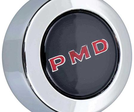 1967-72 Pontiac Rally Il, Wheel Center Cap, PMD Lettering, Black with Red Letters, Each