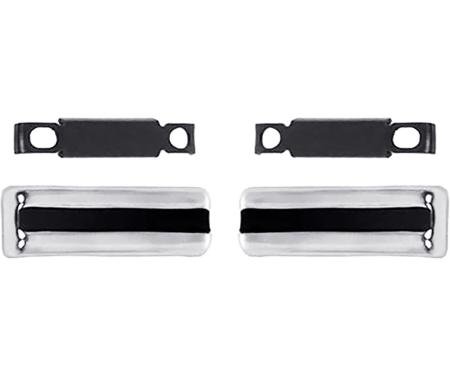 1968-69 El Camino, Tailgate Molding Extensions, Lower, LH and RH, Bright Finished Aluminum, Includes Hardware