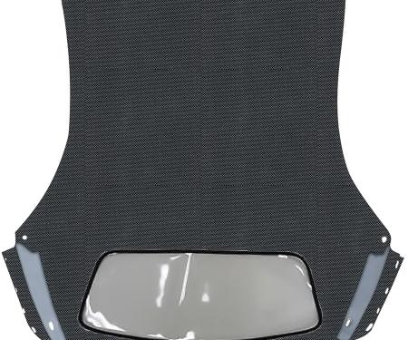 1968-72 Chevelle, GTO, Cutlass, Convertible Top Only, Plastic Window, Superior Pinpoint Vinyl, Black/Black