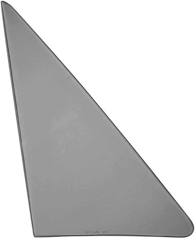 1968-69 Chevrolet Chevelle 300, 1968-72 Buick Special, Skylark, Olds F85, Cutlass, 442, Pontiac GTO, Tempest, LeMans, 2 Door Sedan, Vent Window Glass, RH, Smoke Gray Tint