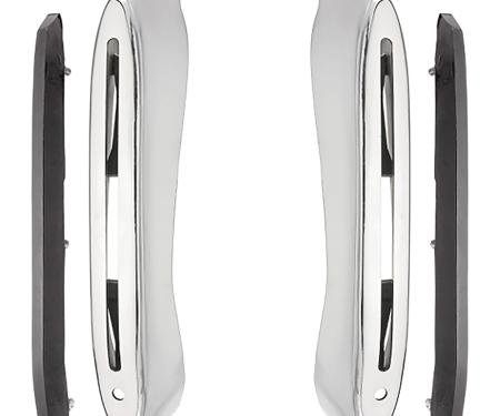 OER 1971-72 Chevelle, Rear Bumper Guards, Chrome with Inserts, All Models Except Station Wagon, LH & RH, Pair, 3992601P