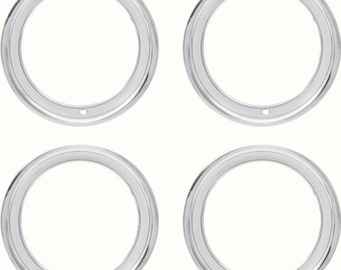 OER 15" Stainless Steel 3" Deep Rally Wheel Trim Ring Set 9796696