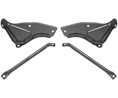 1966-67 Chevrolet El Camino, Rear Bumper Bracket Set, 4 Pieces
