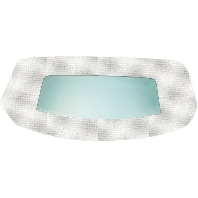 1966-67 Chevelle, GTO, Cutlass, Convertible Top Plastic Window w/o Valance, Superior Pinpoint Vinyl, White/Black