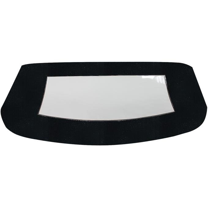 1966-67 Chevelle, GTO, Cutlass, Convertible Top Plastic Window w/o Valance, Stayfast Canvas Cloth, Black/Black