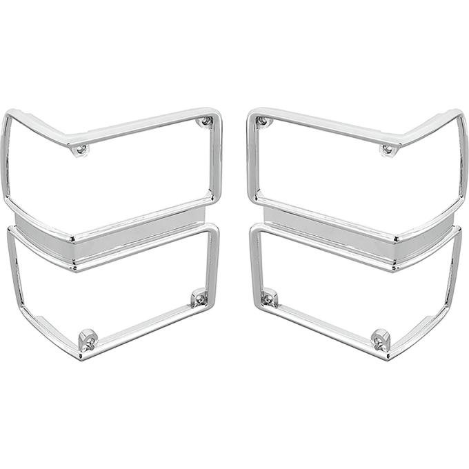 1971 El Camino, Sprint and Chevelle Station Wagon Models, Park Lamp Bezels, LH and RH, Chrome