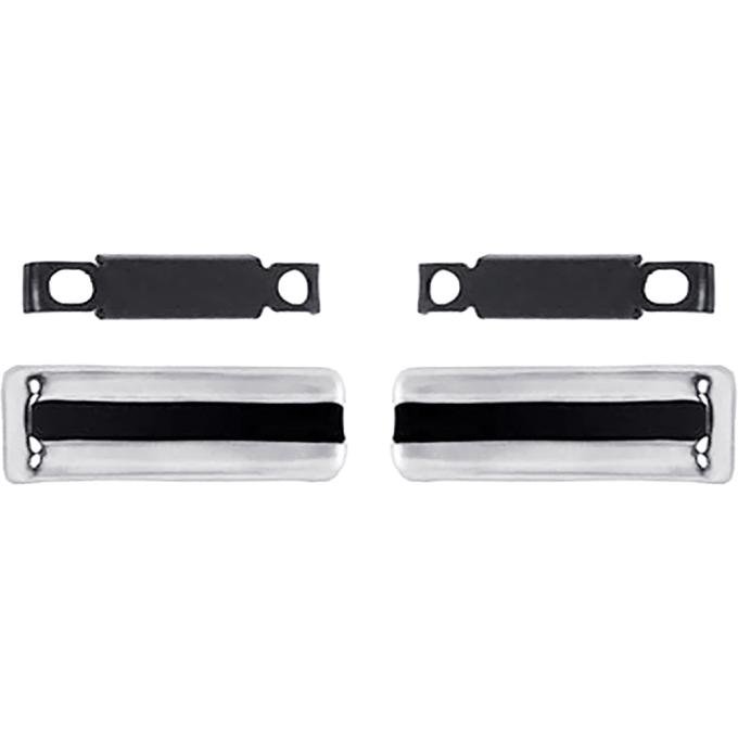 1968-69 El Camino, Tailgate Molding Extensions, Lower, LH and RH, Bright Finished Aluminum, Includes Hardware