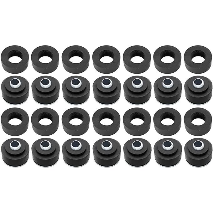 1964-67 Chevelle, Skylark, GS, Cutlass, 442, GTO, Tempest, LeMans, Body to Frame Mount Bushing Kit, Convertible Models, Includes 14 Complete Bushings, Hardware sold separately.