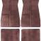 1973-87 GM, Rubber Floor Mat Set, with GM Logo, Factory Style, Set of 4, Dark Red