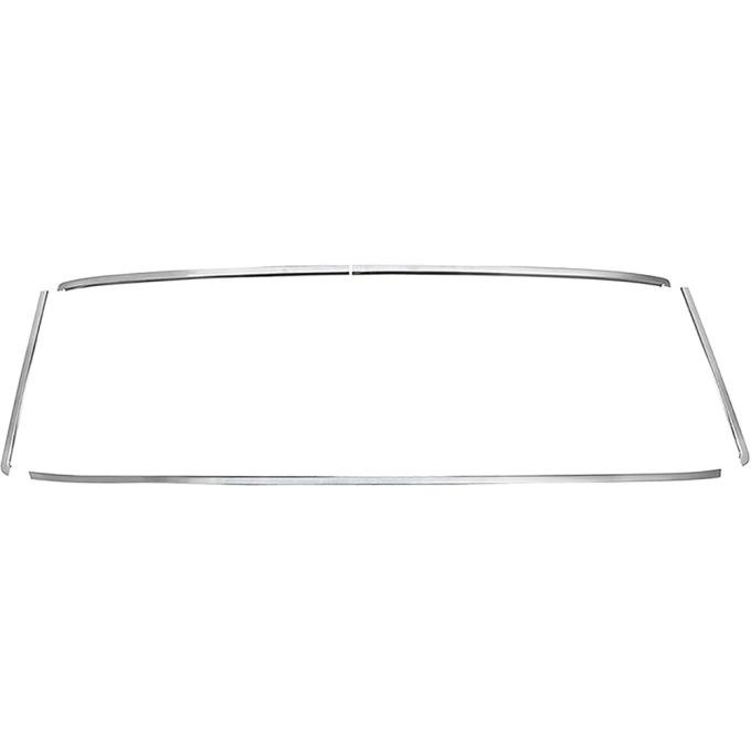 1964-65 Chevelle, Malibu, Buick Special, Skylark, Rear Window Reveal Molding Set, 2 Door Hardtop, Polished Stainless, 5-Piece