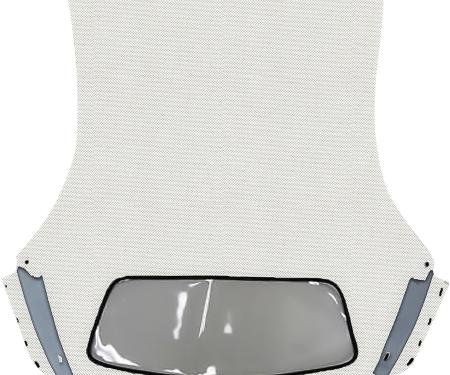 1964-65 Chevelle, GTO, Cutlass, Convertible Top Only, Plastic Window, Superior Pinpoint Vinyl, White/Black