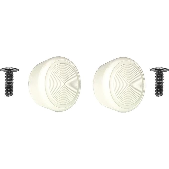 1968-88 GM, Window Handle Knob Set, with Rivets, for Door or Quarter Window Cranks, Off White, Pair