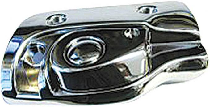 1965-70 Impala, GM Full Size, Convertible Sun Visor Support Bracket, Polished Chrome, Passenger Side