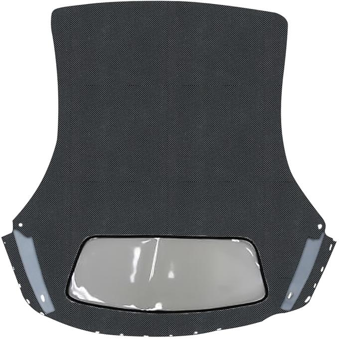 1968-72 Chevelle, GTO, Cutlass, Convertible Top Only, Plastic Window, Superior Pinpoint Vinyl, Black/Black