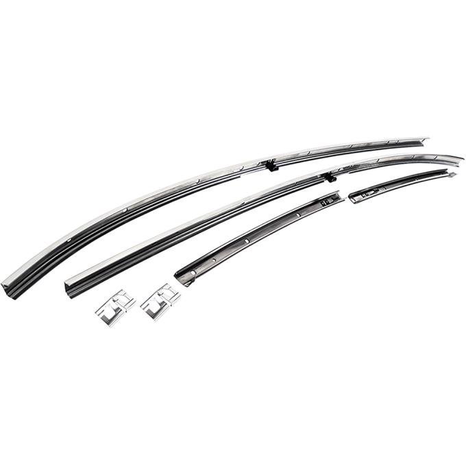 1969 Chevelle, Roof Rail Weatherstrip Channel Set, 2 Door Hardtop, Stainless Steel, LH & RH, 6 Piece