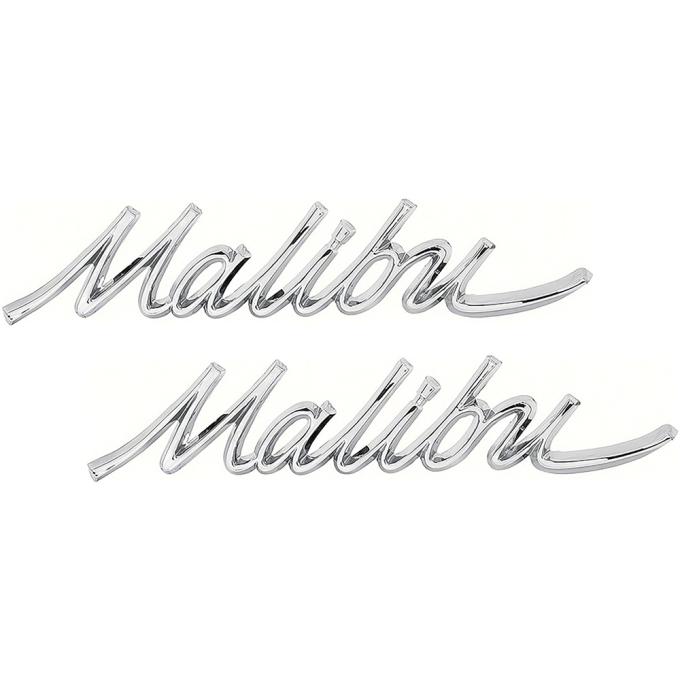 OER 1966-67 Chevrolet "Malibu", Quarter Panel Emblems, Pair, GM Licensed 4229716