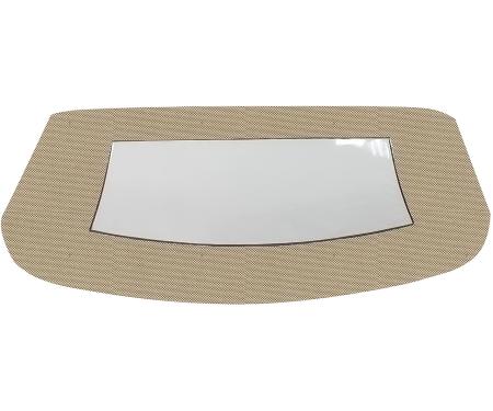1964-65 Chevelle, GTO, Cutlass, Convertible Top Plastic Window w/o Valance, Superior Pinpoint Vinyl, Dark Tan/Black