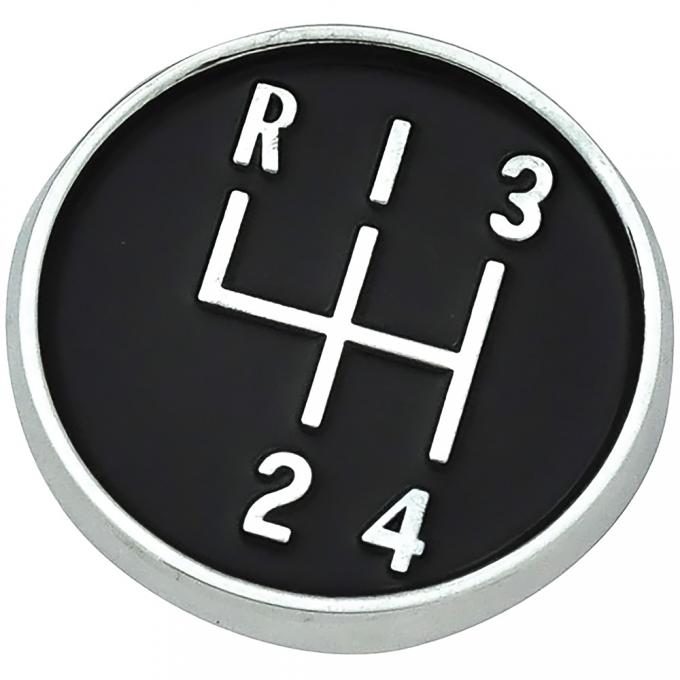 OER 1964-72 Buick, Skylark, Gran Sport, GS, Console Emblem, 4-Speed Shift Pattern 1361022