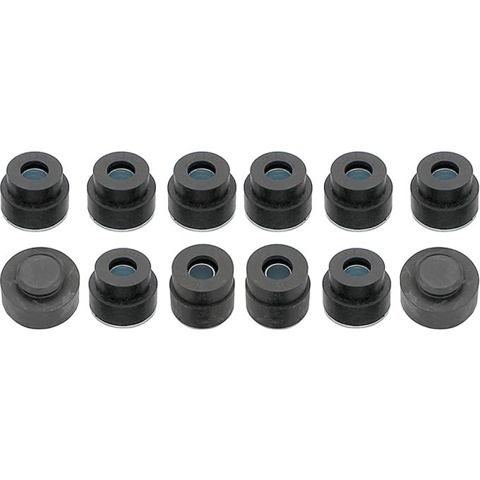 1968-72 Chevelle El Camino, Gran Sport, Skylark, Special, Cutlass, 442, F85, GTO, Tempest, LeMans, Body to Frame Mount Bushing Kit, Hardtop, Sedan and El Camino Models, Includes 10 Complete Bushings and 2 Solid Bushings, Hardware sold separately.