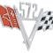 1963-72 Chevrolet, "572 Crossed Flags", Front Fender Emblem, Each