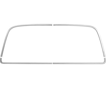 1968-72 Chevelle, 1969-70 Grand Prix, 1970-72 Monte Carlo, Rear Window Molding Set, Polished Stainless Steel, 4 Piece